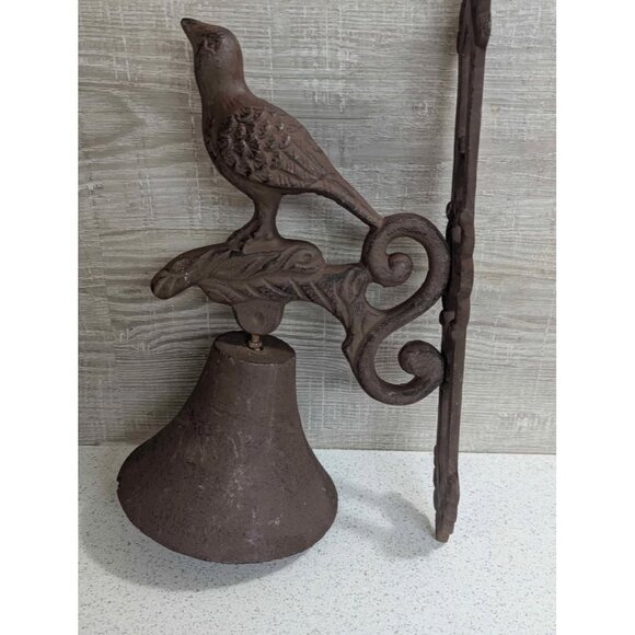 Brass and Cast Bell with Bird - Picture 4 of 8